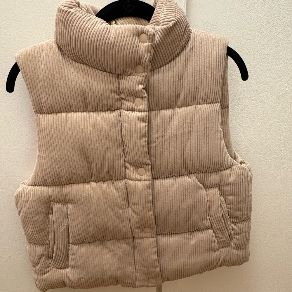 Cream Corduroy Ribbed Vest